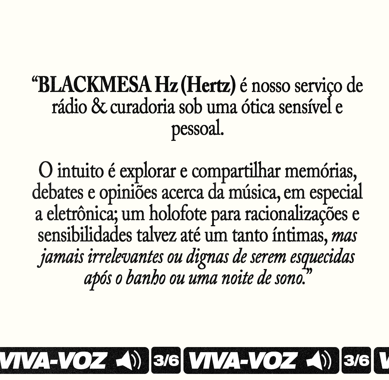 Manifesto Viva-voz do BLACKMESA Hz