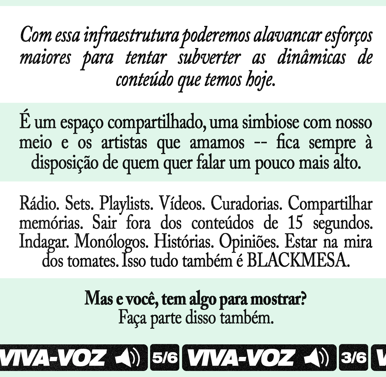 Continuidade do manifesto Viva-voz